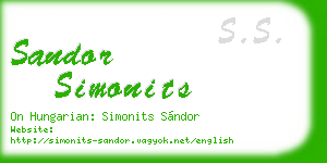 sandor simonits business card